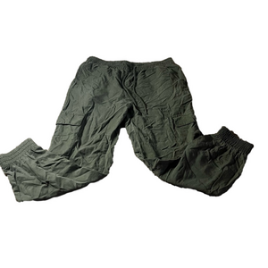 Army green cargo pants, linen, like new size large